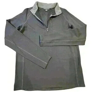 Men's Bamboo Heritage Fleece Quarter Zip Size Med Gray Midweight Active Outdoor